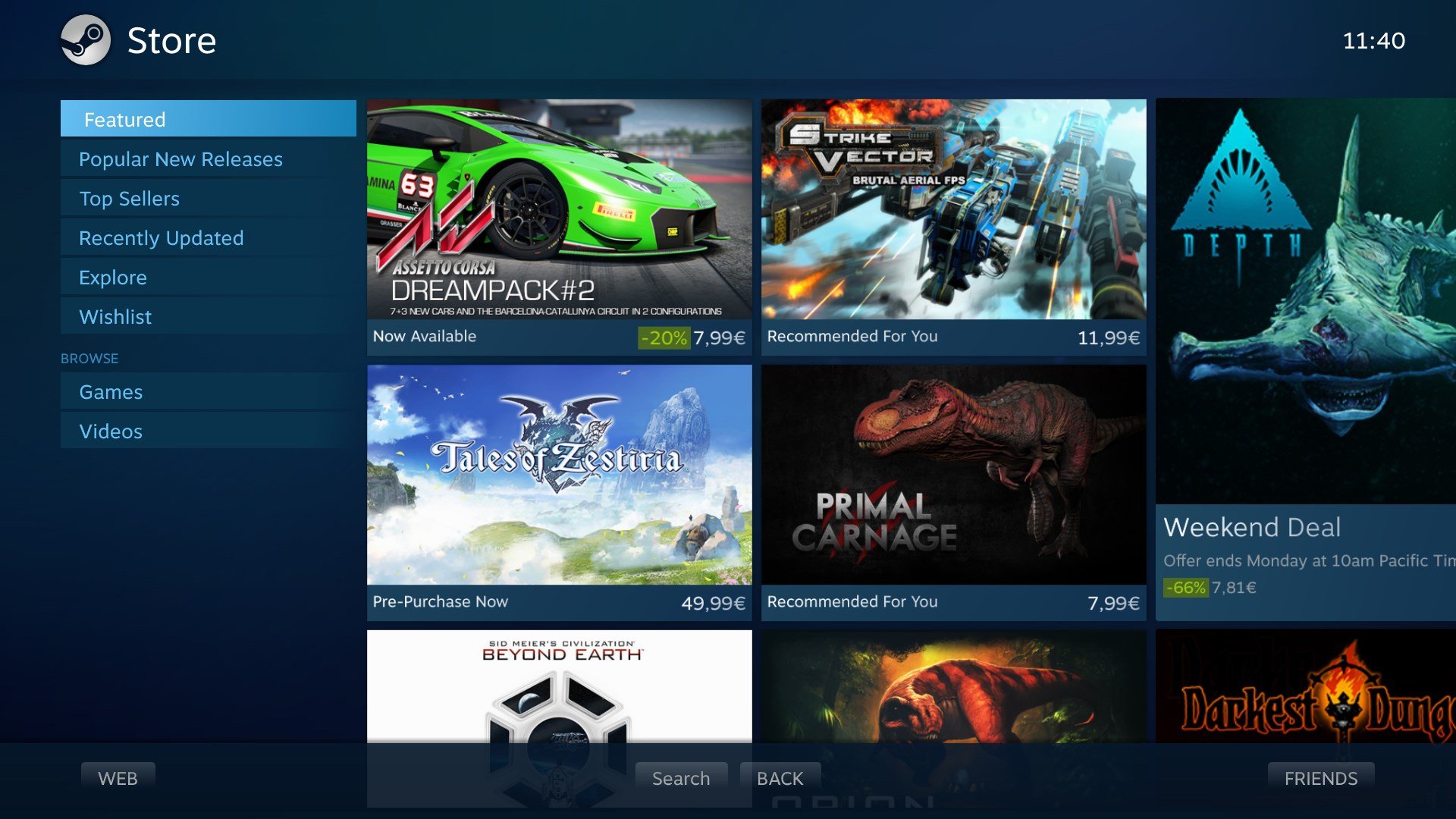 Steam Big Picture UI - Store Page Game Concept : r/Steam